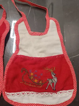Bavette Natale Ricamate Neonato Cotone