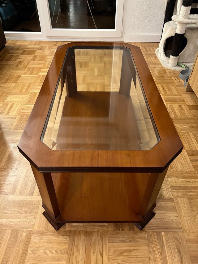 Mesa de centro madera y cristal