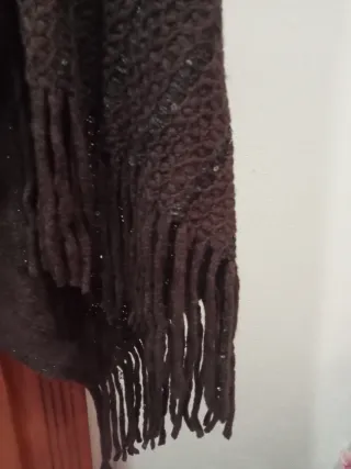 Poncho marrón con brillos talla única