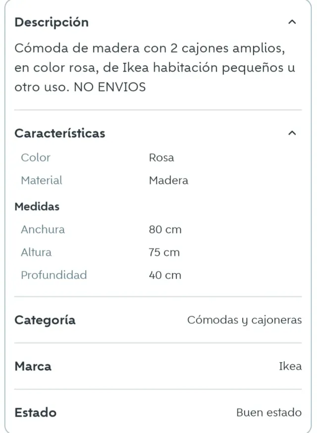 Cómoda infantil rosa con tiradores redondos