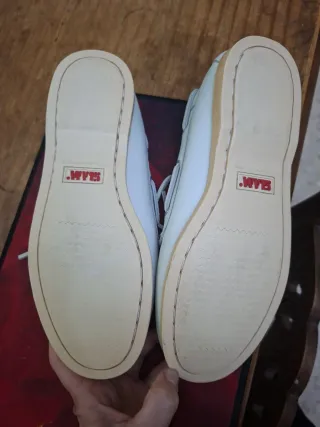 Nauticos Slam blancos, unisex, piel, suela cosida