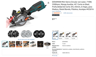 ¡¡-45%!! | Mini Sierra Circular DOVAMAN 710W