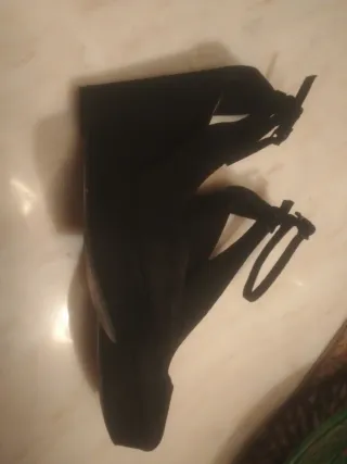 Zapatos de ante negros con plataforma