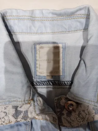 Giubbotto jeans ragazza pizzo e strass