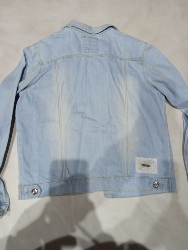 Giubbotto jeans ragazza pizzo e strass