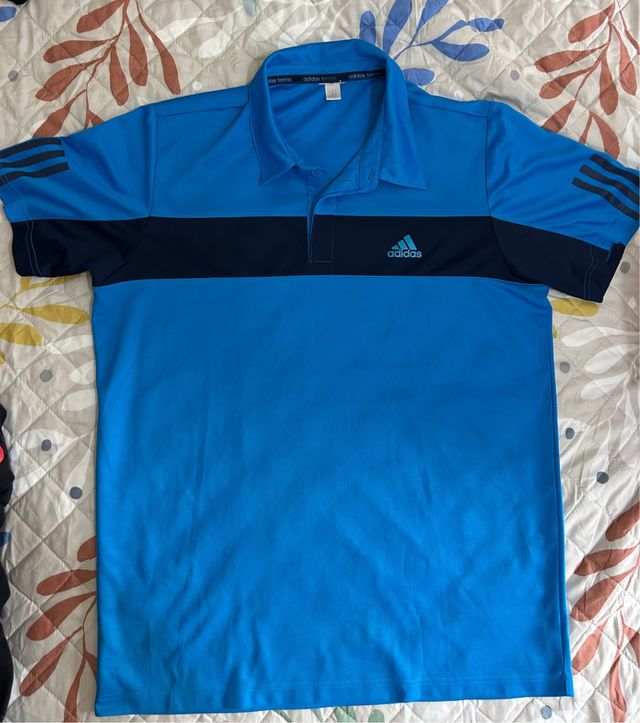 Polo Tenis Adidas Azul Talla S