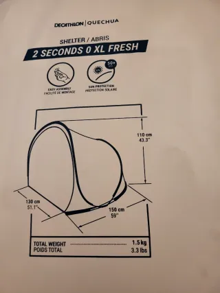 Tienda Decathlon Quechua 2 Segundos XL Fresh