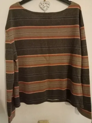 Jersey Springfield rayas salmón, beige, gris