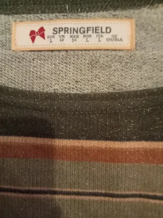 Jersey Springfield rayas salmón, beige, gris