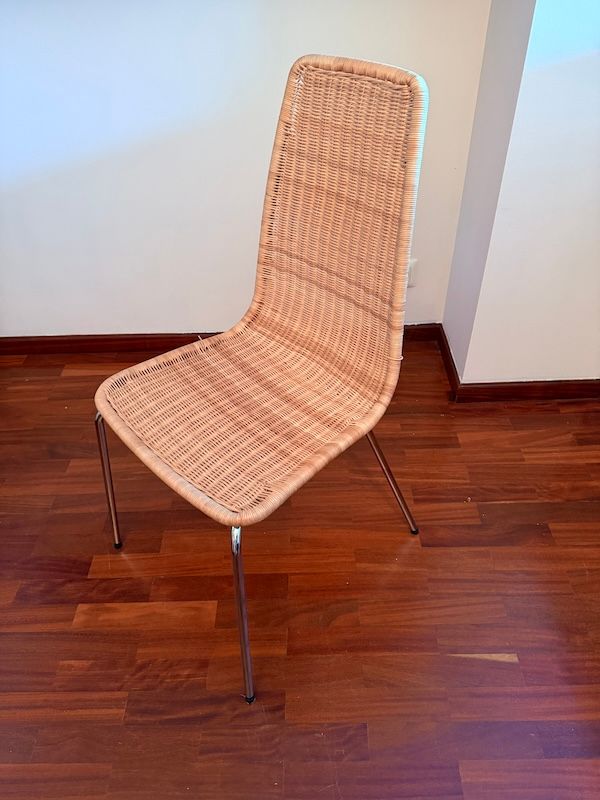 2 Sillas IKEA LINUS Mimbre y Metal