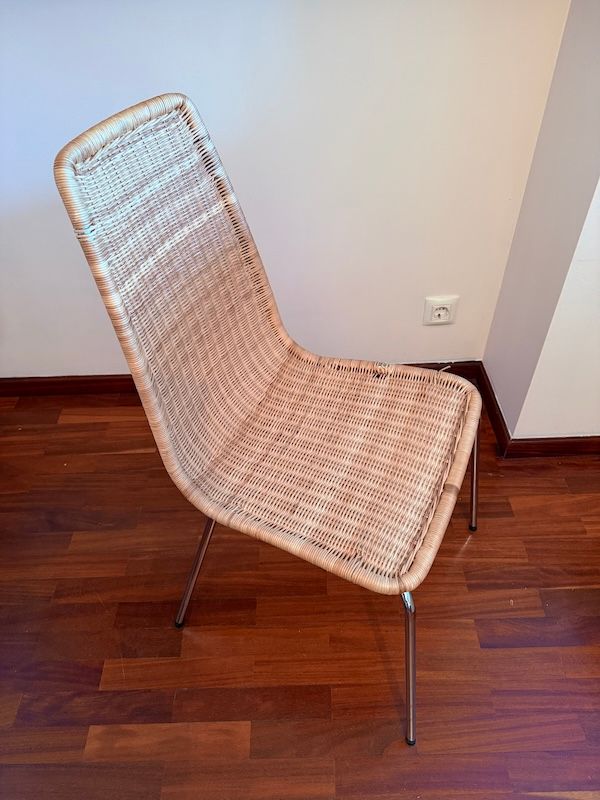 2 Sillas IKEA LINUS Mimbre y Metal