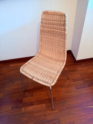 2 Sillas IKEA LINUS Mimbre y Metal