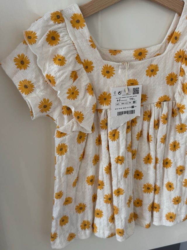 Blusa niña Zara flores amarillas