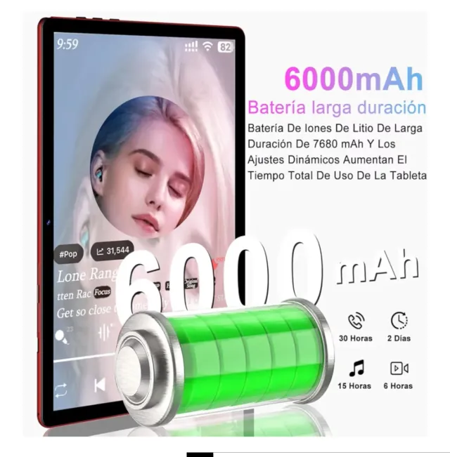 Tablet FACETEL 10 Android 13 12GB RAM 128GB Rosso