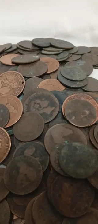 Lote monedas cobre españolas gobierno