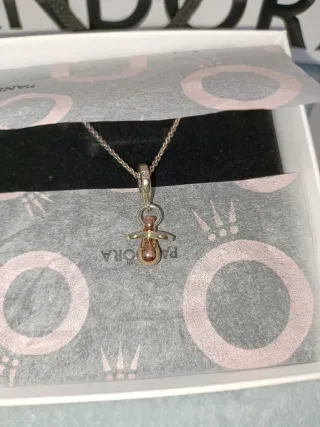 Colgante Pandora Chupete Oro y Plata