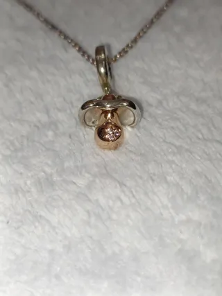 Colgante Pandora Chupete Oro y Plata