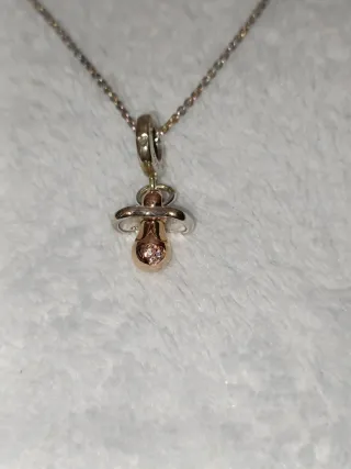 Colgante Pandora Chupete Oro y Plata