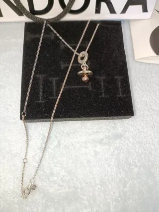 Colgante Pandora Chupete Oro y Plata
