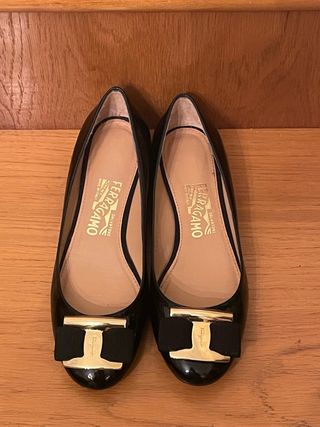 SALVATORE FERRAGAMO - Bailarinas Negras 5,5 36