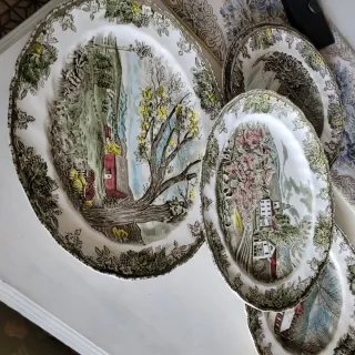 Platos Johnson Bros Escena Invierno