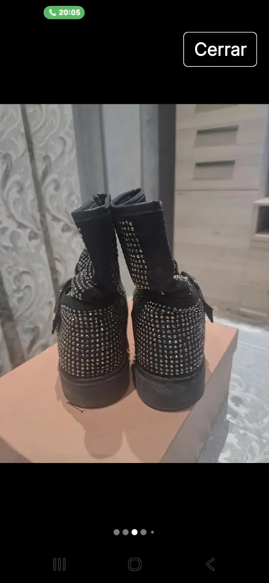 Botas brillantes negras talla 37
