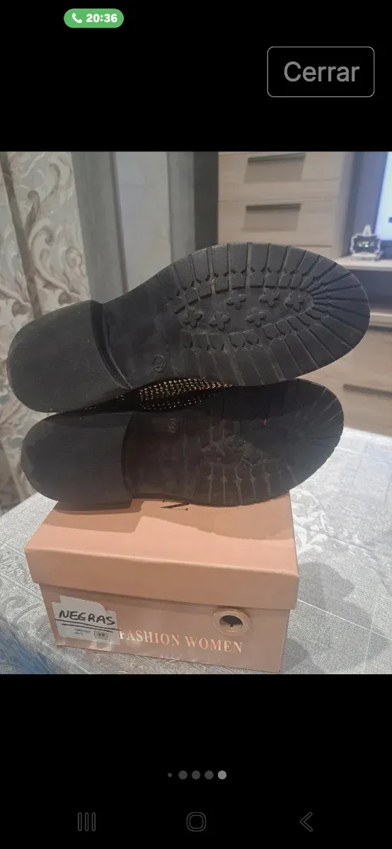 Botas brillantes negras talla 37