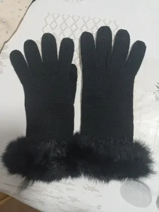 3 pares guantes lana con uno con pelo de regalo