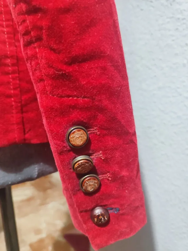 Blazer Terciopelo Rojo Zara