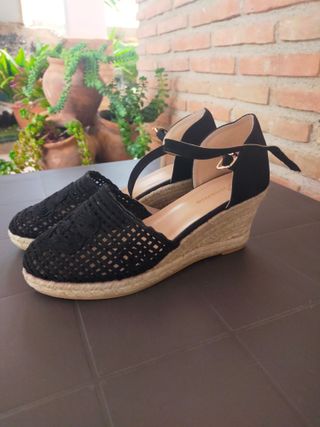 Cuñas/Alpargatas Negras Mujer Talla 40