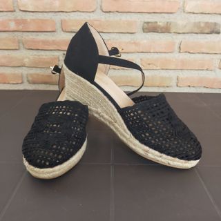 Cuñas/Alpargatas Negras Mujer Talla 40