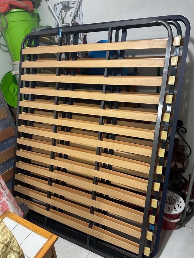 Somier 135x180 cm Metal y Madera