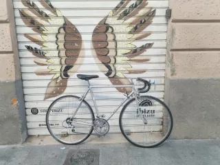 Bicicleta carretera vintage plata