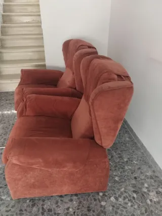Butacas reclinables naranjas de terciopelo