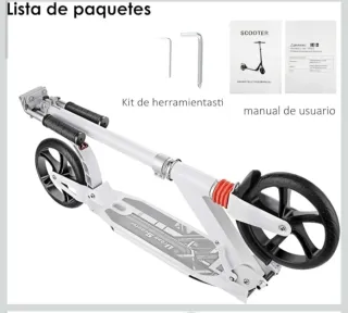 Patinete infantil plateado y blanco, como nuevo!!!