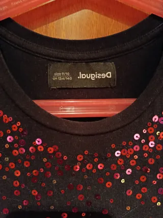 Vestido niña Desigual negro y rosa