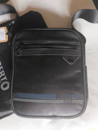 Bolso bandolera acabado exterior lona/piel Liberto