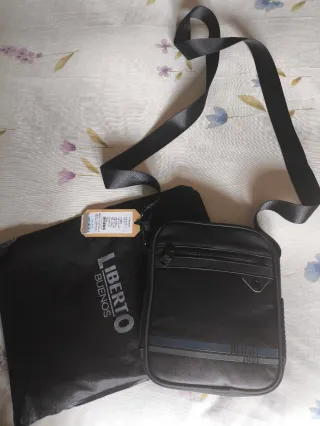 Bolso bandolera acabado exterior lona/piel Liberto