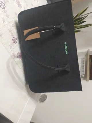 Borsa shopper Skoda in feltro grigio