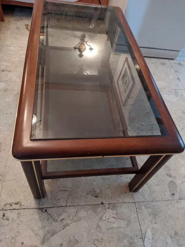 Mesa de centro madera y cristal