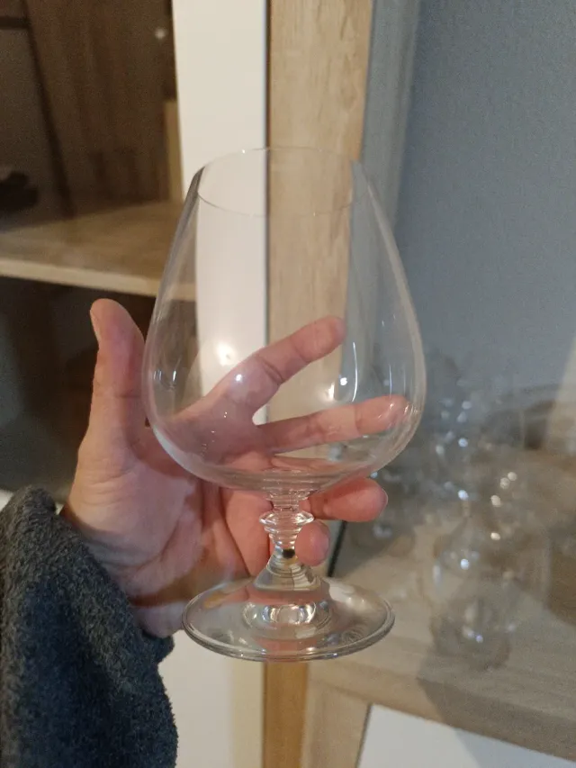 8 Copas de Coñac de Cristal de Bohemia