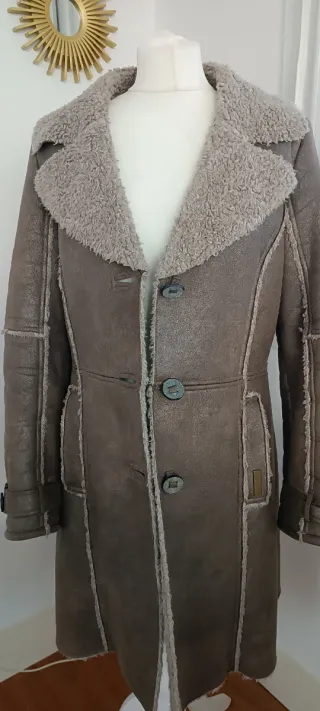 Abrigo pelliza gris talla L