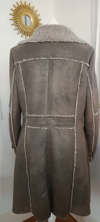 Abrigo pelliza gris talla L