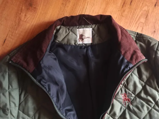 Giubbotto imbottito verde con paracolpi marroni Jupel taglia 54