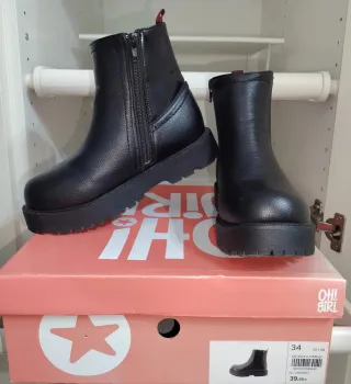 Botas niña OH! GIRL talla 34 negras