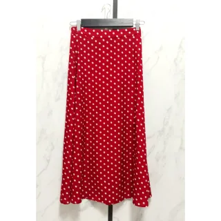 Falda larga lunares roja y blanca