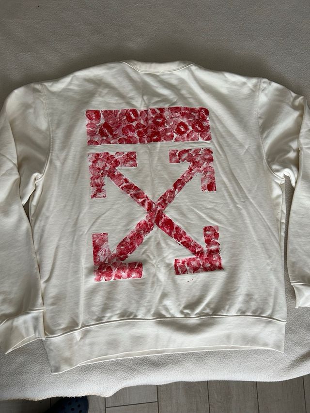 Felpa Zara bianca con stampa taglia L