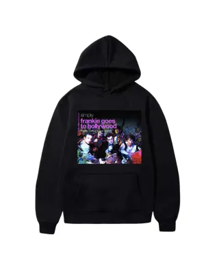 Sudadera Negra con Estampado Frankie Goes To Holly