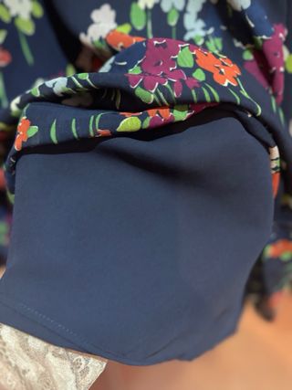 Blusa Ralph Lauren floral azul talla única