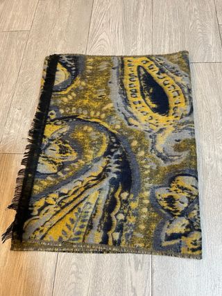 Bufanda Fular Paisley Azul y Amarillo